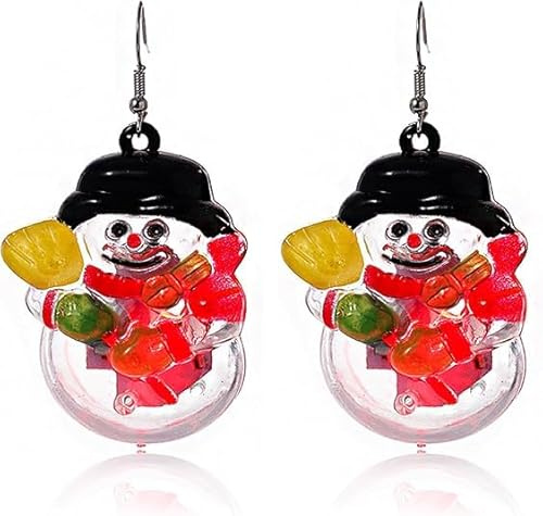 Boucle Doreille noel Lumineuse Boucle D'oreille Noel Boucles oreille LED, Cadeau de Noël pour Femmes Filles Enfants (couleur J)
