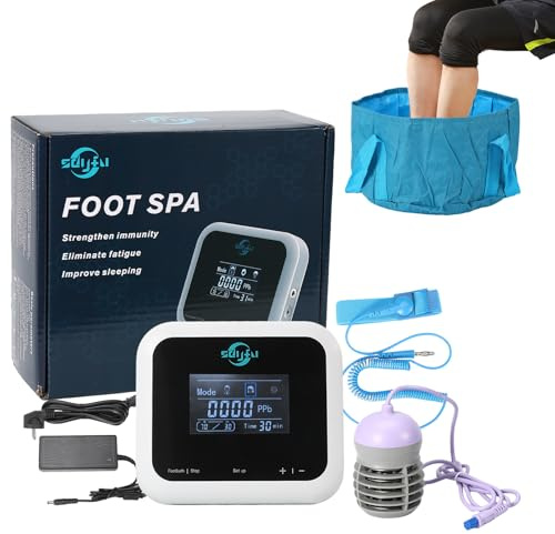 Baño de pies iónico, desintoxicación de pies, baño profesional de pies, máquina de desintoxicación de iones de limpieza, baño de pies por electrólisis, juego completo, portátil, para masaje y
