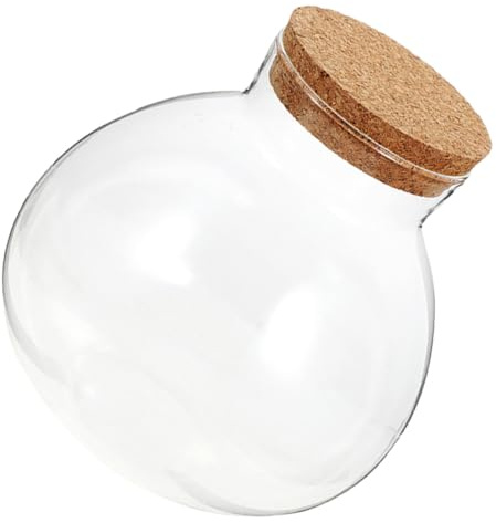 BESTonZON Bottiglia in Vetro con Tappo in Sughero per Mini Paesaggio Fai da Te Contenitore per Piante e Felce Vaso Decorativo Rotondo