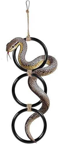 AXYOUCUN Snake Climbing Rings Plastic Corn Snake Enrichment Chain Hanging Ball Reptiles Activity Climbing Rings Python Hoop Toy for Reptile Tank Cage Enclosure