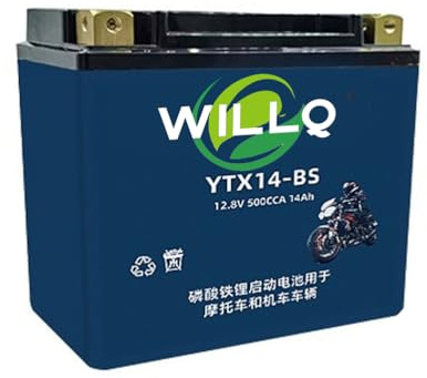 WILLQ LiFePO4-Lithiumbatterie, 12,8 V, 4 Ah, 5 Ah, 7 Ah, 9 Ah, 12 Ah, 15 Ah, 20 Ah, 30 Ah, Ersatz für Motorrad-Starterbatterie für ATV/Jetski/Aufsitzmäher/Roller,Ytx14 bs