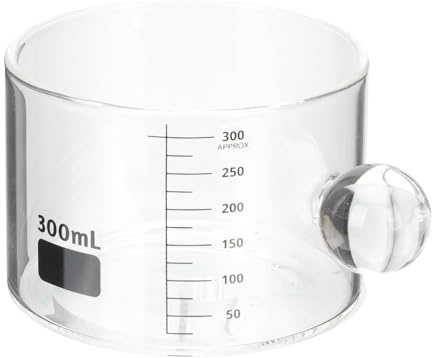 NOLITOY Tasse à Café Verre Transparent avec Poignée et Échelle Graduée Mug Résistant Chaleur pour Mesurer Lait Espresso et Jus Design Antidérapant