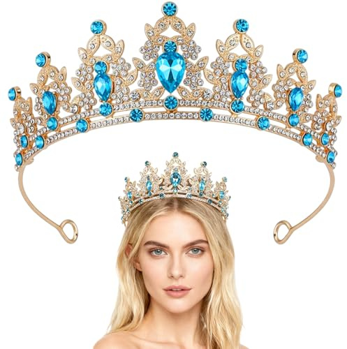 Krone Damen,Hochzeit Tiara,Prinzessin Krone,Kristall Krone Tiara,ochzeit Diadem für Hochzeiten, Abschlussbälle, Festumzüge,Prinzessinnenpartys