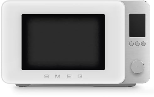 Smeg, Four à Micro-ondes Combiné MOC02WHMEU, 9 Fonctions et 3 Combinées, 25 Programmes Automatiques, Technologie Inverter, Système Soft Close, Accessoire Grille Inclus, 2100 W, Blanc Mat