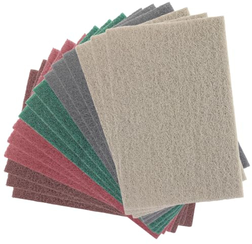 YPLonon 15er Schleifvlies Pads 150 x 230 mm Schleifvliesmatte Set | Körnung 600/800/1000/1500/3000 Mehrzweck Schleifpads Fein für Metall Holz Edelstahl Schleifen und Polieren