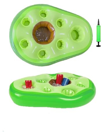SDFWGG Bandeja Flotante Piscina Bar Soporte Inflable para Bebidas Forma Aguacate Portavasos Flotantes Nevera Flotante Bebidas Accesorio para Piscina