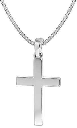 trendor Herren-Halskette mit Kreuz-Anhänger Silber 925 Kreuz Kette Herren, Kreuz Anhänger Silber 925, modische Geschenkidee, zeitloser Herrenschmuck 35844