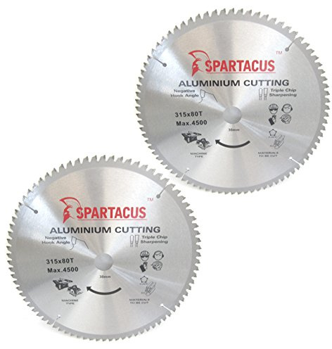 2X Spartacus 315mm Diameter x 80 Teeth x 30mm Bore Aluminium Cutting Circular Saw Blade