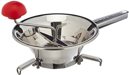 Omac Emanuel 2 Passatutto ø 20 cm in acciaio inox 18/10 con tre fltri intercambiabili e tre piedini pieghevoli