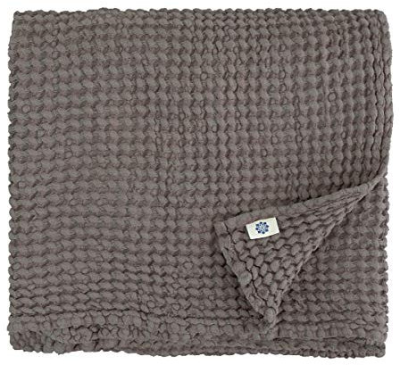 LINEN & COTTON Asciugamano da Bagno/Doccia EZRA (50 x 70cm), Taupe