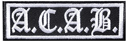 Catch the Patch Biker Zitat Spruch A.C.A.B. Aufnäher zum Aufbügeln 9 x 3 cm Bügelbild für Erwachsene mit Funny Vintage, Bügelpatch Patches Bügelflicken