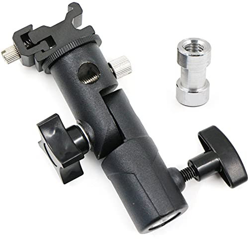 Blitzschienen universeller Kamera Blitzschuh Schirmhalterung Blitzhalter Blitz Halterung mit Blitzschuhe und 1/4 & 3/8 Spigot für Lampenstativ Blitzgeräte und Reflexschirme/Durchlichtschirme