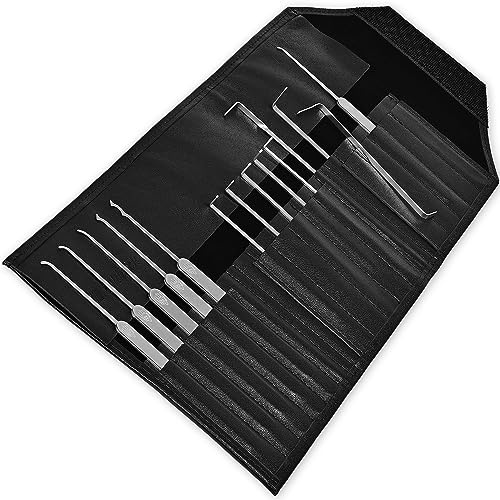 MULTIPICK ELITE 14 Set profesional de ganzúas - [14 Piezas | 0,6 mm] Made in Germany - Ganzua Lockpicking - Kit cerrajero para abrir puertas - Herramienta - Accesorios cerraduras - Lockpick