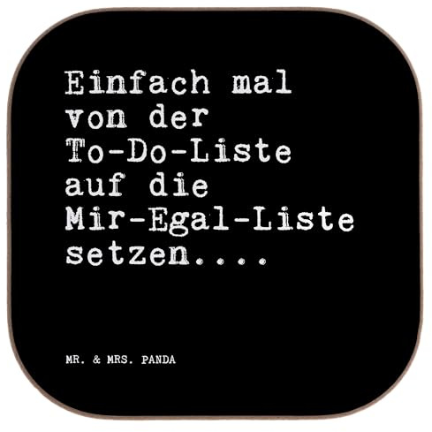 Mr. & Mrs. Panda Untersetzer für Gläser Einfach mal von der... - Geschenk, Holzuntersetzer, Tasse, Tischuntersetzer, Neustart, Sprüche, Entspannen, to Do Liste, gläseruntersetzer, Motivation