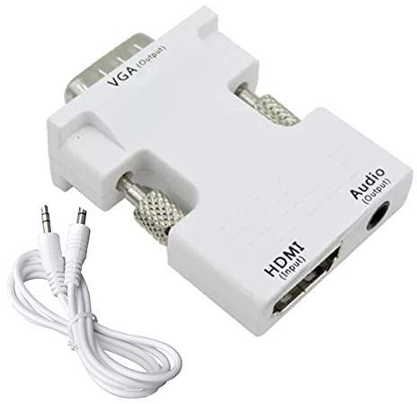 SELIACR HDMI zu VGA Adapter mit 3.5 mm Audio Kabel, HDMI zu VGA 1080P 60Hz Konverter, HDMI Buchse zu VGA Stecker Adapter, Laptop (HDMI) zu TV Monitor Projektor (VGA)