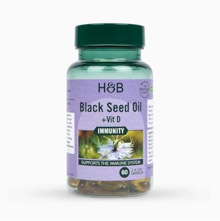 Holland & Barrett Aceite de semilla negra + VIT D 60 cápsulas