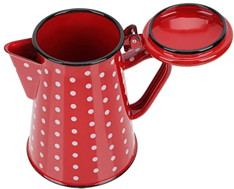 Gadpiparty Enamel Handle Pot for Kitchen Camping Tea Kettle Water Pot White for Coffee Maker and Oil Holder Scenario