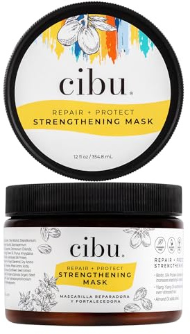 CIBU Repair Strengthening Mask - Hydrating for Damaged Hair - Keratin and Almond Moisture Hair Mask - 12oz