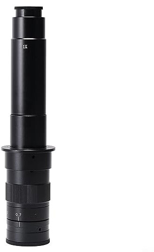 SPORTARC C-Mount-Objektiv, Mikroskop-Objektiv, industriell einstellbares Einzelzylinder-Zoomobjektiv für Elektronik, Schmuck, Kristallinspektion, LCD, 10X-300X, Metall, Schwarz