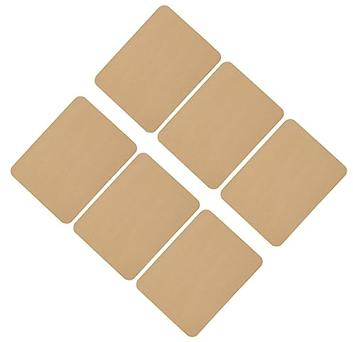 sourcing map 6 Stück Aufbügelbarer Aufnäher Stoff Reparatur Flicken Aufbügeln Ausbessern Stoff Khaki 4.9x3.7 für Kleidung Reparatur Hosen Taschen Loch Reparatur und Dekoration