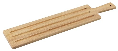 Zassenhaus Serveringsbräda gummiträd, brödskärbräda, baguettebräda 60 x 13 x 1,5 cm av gummiträd