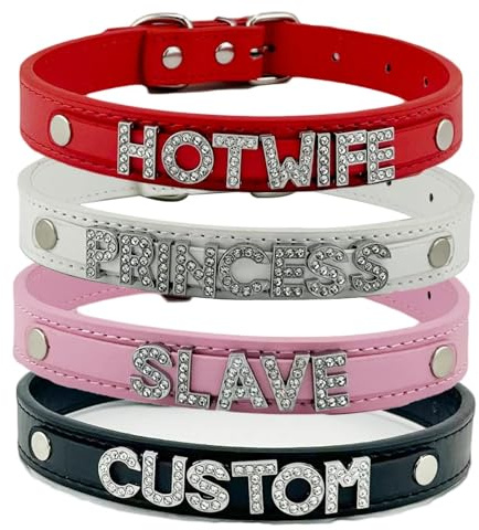 Modische Individuelle Halsband-Halskette – Personalisierte Namenshalskette Aus Pu-Leder Für Damen Und Herren, Punk-Gothic, Individuelle Luxus-Strass-Initialen, Buchstaben-Halskette, Geschenk, Rosa,