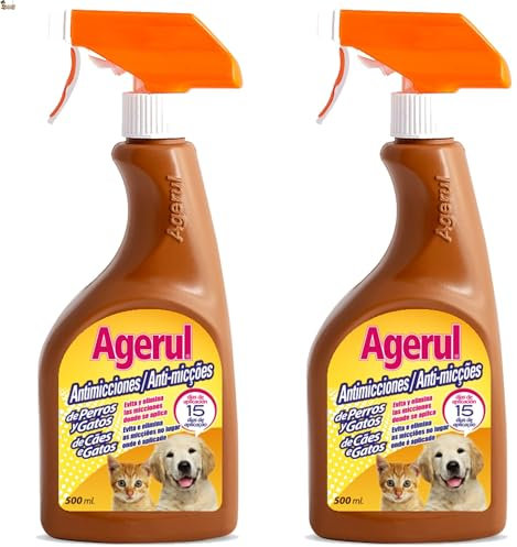 BricoLoco.com Anti orines. Repelente ahuyentador para Perros y Gatos. Pack 2x500 ml. para Evitar orina o Pipi en Lugares no deseados. Educador micciones Mascotas (Pack 2x500 ml)