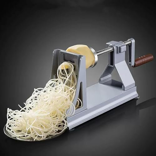 Spiraliseur de légumes en acier inoxydable, machine manuelle pour mille pommes de terre râpées, avec 3 types de lames, facile à nettoyer, faisant de fines lambeaux de pommes de terre comme des nouille