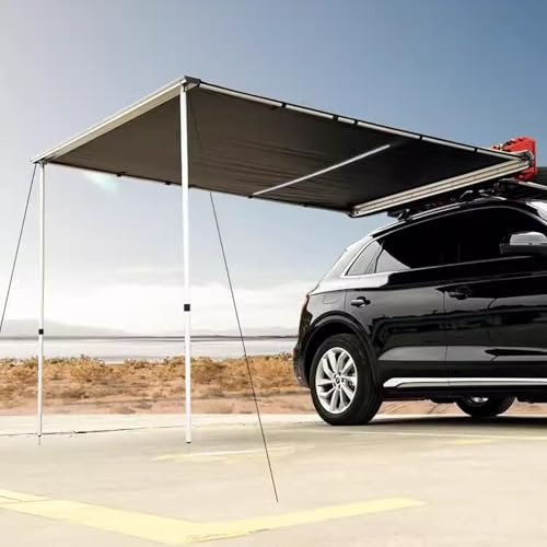 KXJPIZIYB Car Awning Suv Tent, Rooftop Pullout Weatherproof UPF50+ Side Awning, Retractable Roof Rack Awning for Car/SUV/Truck/Van(160x250cm/5.2x8.2ft)