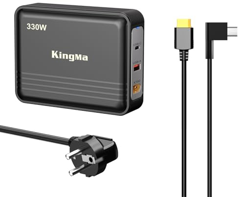 Cargador GAN multipuerto 330W para portátiles Razer Blade 14/15/16/17 | 20V/16,5A, conector XT60, cable con jack CC 11 × 4,3mm, fuente de carga rápida, compacta y ligera