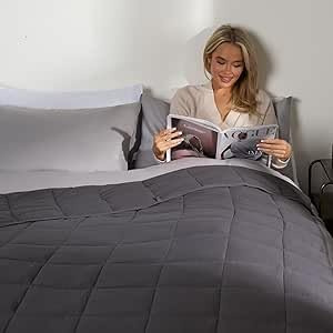 Brentfords Weighted Blanket Adult 8kg Charcoal Grey, Gifts for Women Therapy Autism Insomnia Anxiety Relief for Adults, Double - 150 x 200cm - (Disclaimer Only suitable for age 3+ years)
