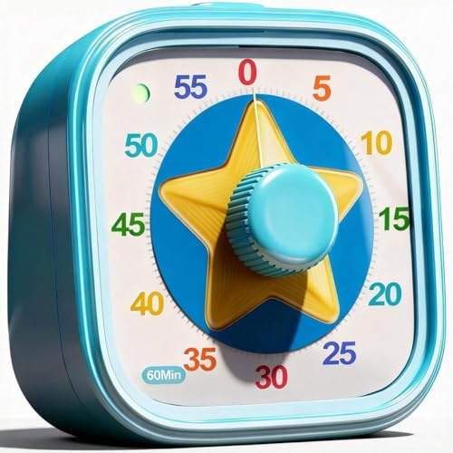 Acomingwin Visueller Timer für Kinder, 60 Minuten Countdown Digitaler Küchentimer, Timer Kinder Zeitmanagement Tools für Klassenzimmer, Ofen, Training, Büro - mit Leisem Betrieb