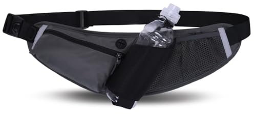 ROSSRORE Ultra-Light Running Fanny Pack with Water Bottle Holder | Waterproof Breathable Sports Waist Bag | Fits Running Cycling Hiking Camping Dog Walking | Multi-Pocket for Phone Keys Storage
