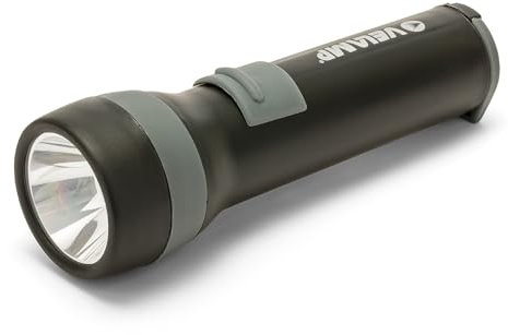 Velamp IGNITION XL Torcia LED impermeabile 3W (100lm) - Impugnatura antiscivolo e laccetto – Alta potenza e resistenza - Per uso esterno ed emergenze - 2 batterie tipo D