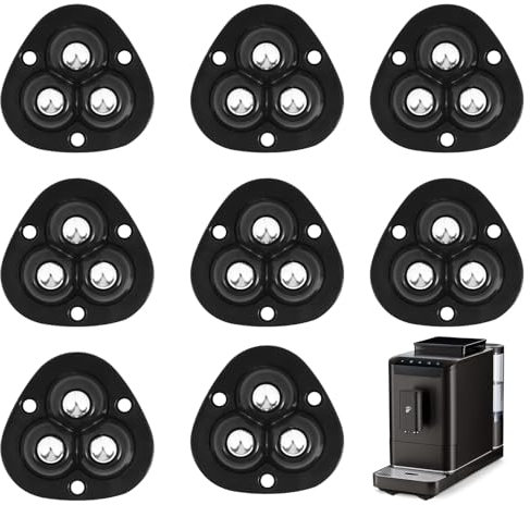 OFFCUP 8 Pezzi Ruote per Mobil Pesanti Rotelle a 360°Girevoli Autoadesive a Sfera per Mobili Utensili da Cucina ed Elettrodomestici ABS+Acciaio