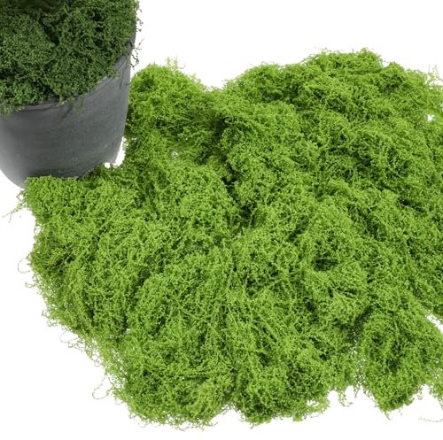 JIYIN 100g Kunstmoos zum Dekorieren, Künstliches Moos Deko für moos zum basteln, für krippe, Aquariendekorationen, DIY Modellbau Dunkelgrün (Dunkelgrün 50G + Hellgrün 50G)