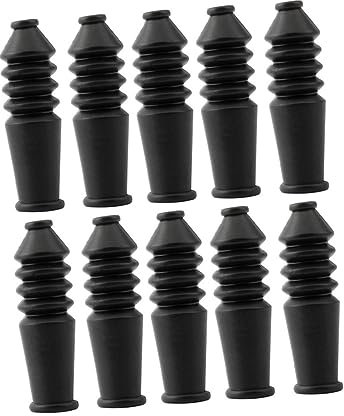 ibasenice 10pcs Bike Brake Boot Rubber Cable Protective Caps Black