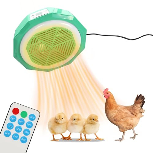 500 Watt Wärmelampe Hühnerstall, Wärmeplatte Küken mit Fernbedienung Heizfläche bis zu 3 Meter, Heizlampe Küken Hühnerstall Heizung, Auto Konstanttemperatur Kükenwärmer für Farm Haus Tierheizung