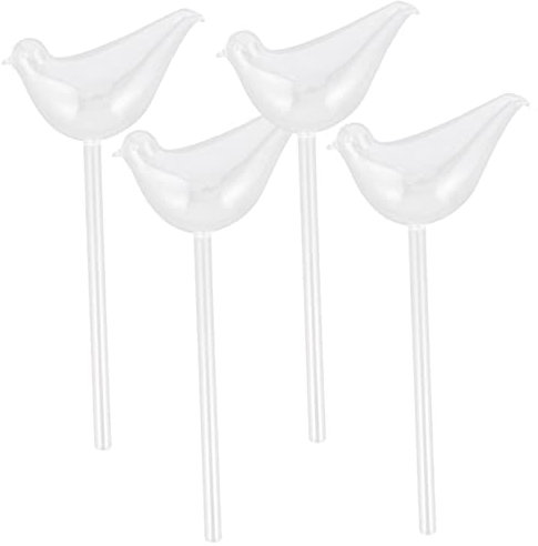 Toddmomy 4 Stück Fauler Blumenbewässerer zimmerpflanzen Pflanzen selbst bewässern Selbstbewässerung geformte Kugeln bewässern Glas mit hohem Borosilikatgehalt Transparent