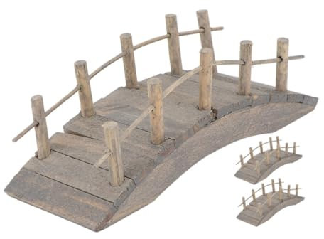 HEALLILY 3pcs Miniature Wooden Arch Bridge for Dollhouse and Fairy Garden Stylish Zen Bridge for Bonsai Plant Pot Easy Installation Decorative Accessory