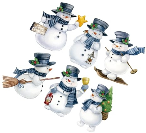 Toyvian Weihnachtlicher Schneemann Kühlschrankmagnet, Magnetische Garagen Dekoration Glatte Oberfläche Leicht und Langlebig FüR Party Büro und Zuhause KüChe Feiertagsmagnet Cartoon-Motiv