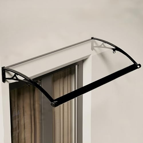 Marquesina Exterior para Puertas Y Ventanas,Tejadillo Proteccion Lluvia De Policarbonato,Toldo De Entrada De Porche,Soporte De Aleación De Aluminio(W60*120cm/23.6 * 47.2in)