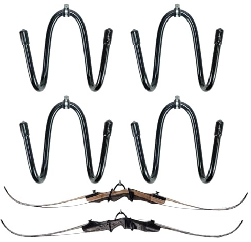 Wandhalterung für Bogen und Armbrust 4 Stück Bogenschießen Bogenständer Display Rack Verstellbarer Hakenhalter-Aufbewahrung für Schwerter & Skateboard