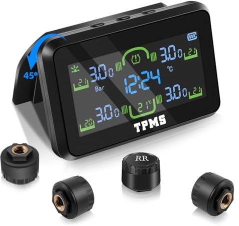 SYNJAUPO Tpms Sistema de Monitoreo de Presión con Indicador de Hora