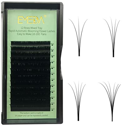 EMEDA självfläktande ögonfransförlängningar 0,07 D mix 12mm fransar 3D 5D 6D 8D 10D volym ögonfransar, Lätta fläktfransar Ryska lash extensions D curl för salong (0.07 D 12mm)