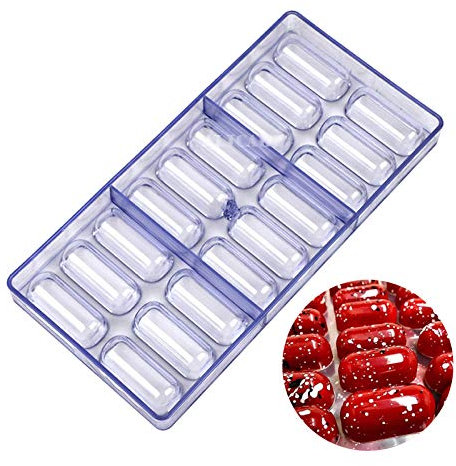 DUBENS 18 Höhle Oval 3D Polycarbonat Schokolade Formen Backen Form Kuchen Form Candy Gebäck Schokolade Bar Formen Kunststoff Bäckerei Werkzeuge