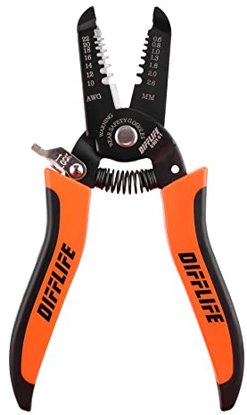 DIFFLIFE Pince à dénuder 10-22 AWG et outil à main multifonction, design professionnel et artisanat raffiné.