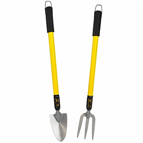 Lot de 2 fourchettes et Pelle télescopiques de Jardinage 63,5 cm à 94 cm