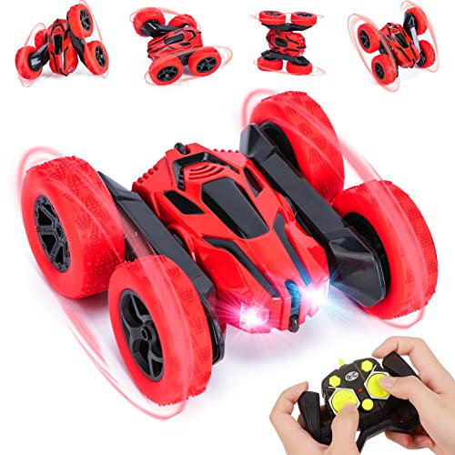 Ferngesteuertes Auto für Kinder RC Stunt Auto 4WD 2.4 Ghz Fernbedienung 360° Flip RC Auto Offroad mit Zwei aufladbare Batterien Spielzeugautos Ferngesteuerte Fahrzeuge für Jungen ab 3 4 5 6 7 8 12