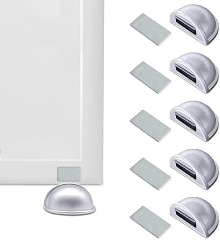 Topes para puertas suelo iman adhesivo - Sujeta puertas suelo gris 6 unds - Retenedor puerta magnético